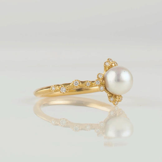 订购10周到｜Shinkai-spread akoya-Akoya珍珠 钻石 戒指［日本设计师］ 商品图5