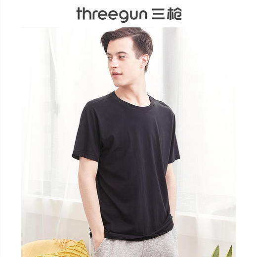 Threegun三枪 水柔棉圆领短袖衫-23033A911 商品图2