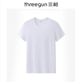 Threegun三枪 莫代尔密棉圆领短袖男衫-22691A111