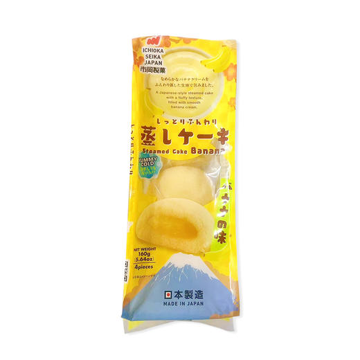 市冈 香蕉味 夹心蒸蛋糕 160g 商品图0