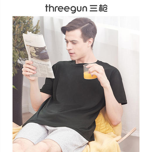 Threegun三枪 水柔棉圆领短袖衫-23033A911 商品图9