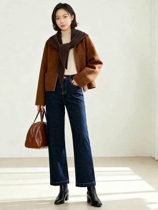 臣禾	披肩毛呢大衣短外套（可脱卸披肩）	JZ253080146 商品图3