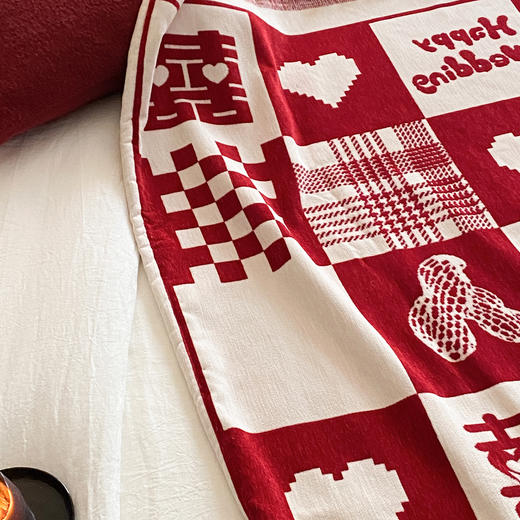 自然醒针织露丝绒沙发毯午睡披肩毯婚庆系列（赠礼盒包装）MT 商品图6