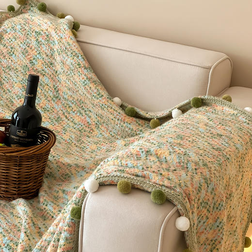 【换季出清】自然醒半糖主义彩虹毛球毯MT 商品图5