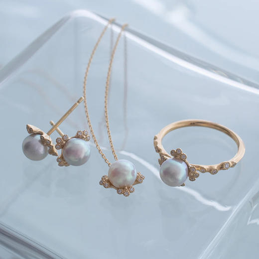 订购10周到｜Shinkai-spread akoya-Akoya珍珠 钻石 耳钉［日本设计师］ 商品图2