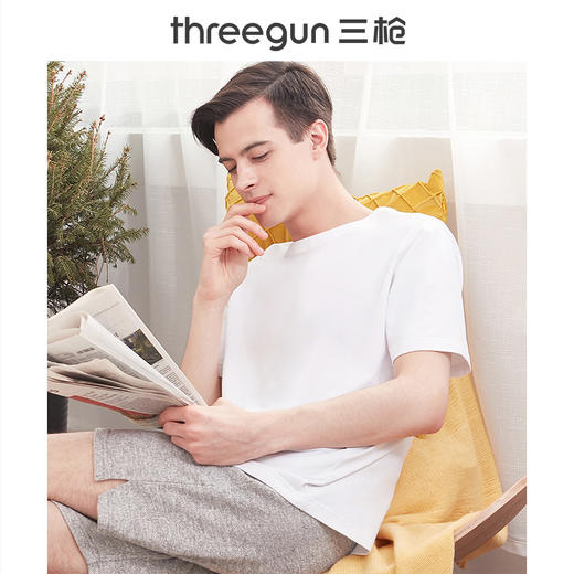 Threegun三枪 水柔棉圆领短袖衫-23033A911 商品图10