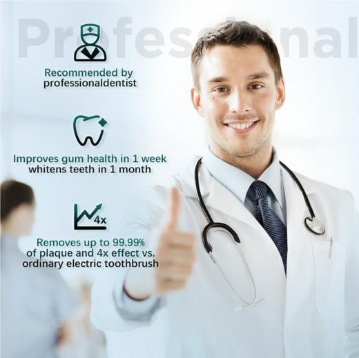 美国 沃尔玛 SEJOY 声波电动牙刷 USB充电 5种模式 智能计时  DY156-BLA 商品图6