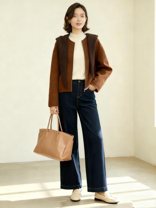 臣禾	披肩毛呢大衣短外套（可脱卸披肩）	JZ253080146 商品图6