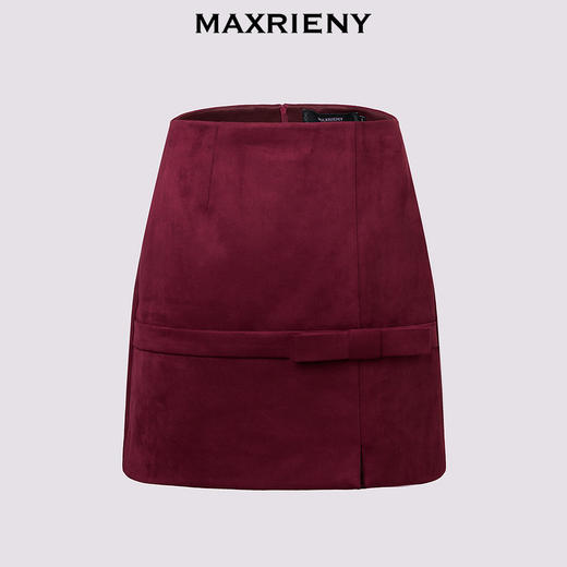 玛克门店发货：MAXRIENY复古暗红色蝴蝶结半裙(货号:MC85SK795) 商品图3