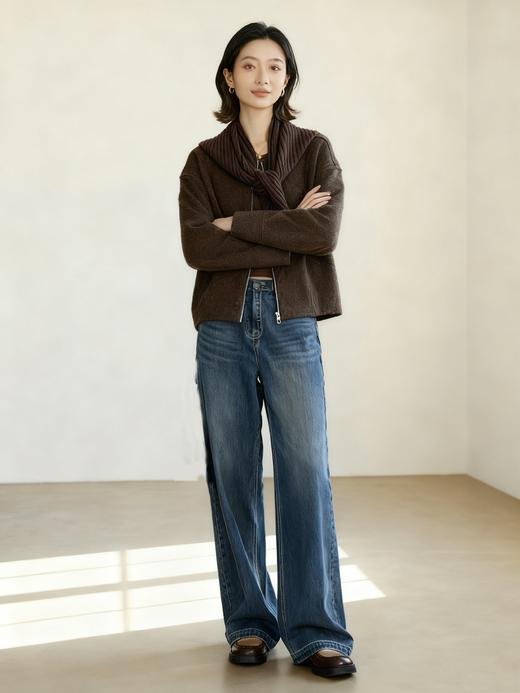 臣禾	披肩毛呢大衣短外套（可脱卸披肩）	JZ253080146 商品图5