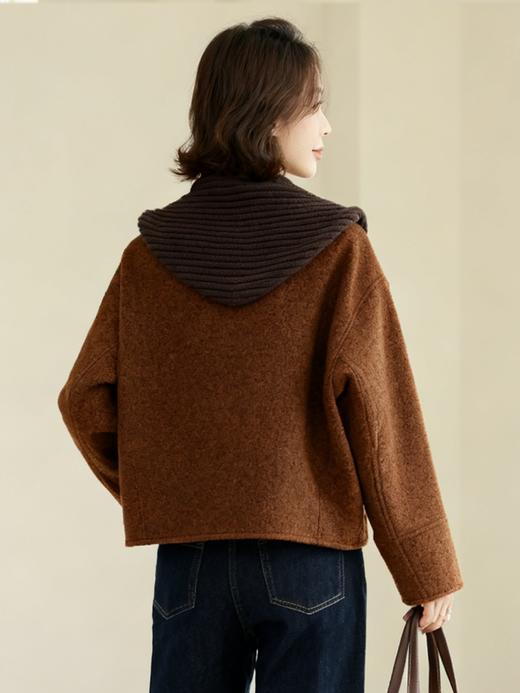 臣禾	披肩毛呢大衣短外套（可脱卸披肩）	JZ253080146 商品图7