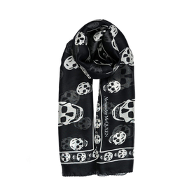 ALEXANDER MCQUEEN 黑色女士丝巾 557717-3052Q-1078