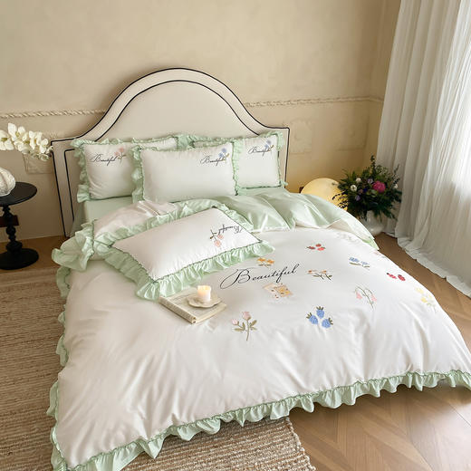 自然醒亲肤全棉水洗棉刺绣四件套-繁花似锦AN 商品图5