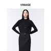 VIMAGE纬漫纪低圆领简约时尚百搭秋冬新款针织衫V2401114 商品缩略图3