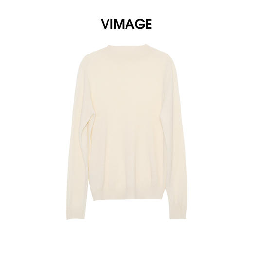 VIMAGE纬漫纪低圆领简约时尚百搭秋冬新款针织衫V2401114 商品图6