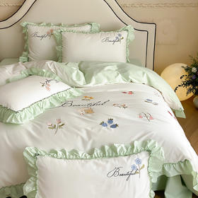 自然醒亲肤全棉水洗棉刺绣四件套-繁花似锦AN