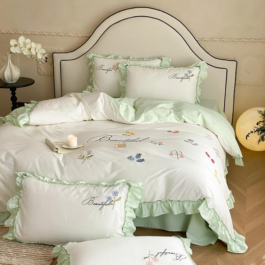 自然醒亲肤全棉水洗棉刺绣四件套-繁花似锦AN 商品图9