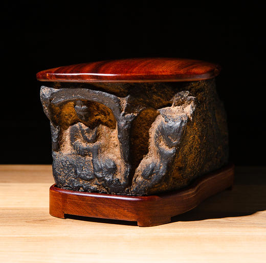 北魏佛造像砖雕镶嵌歙石砚 商品图0