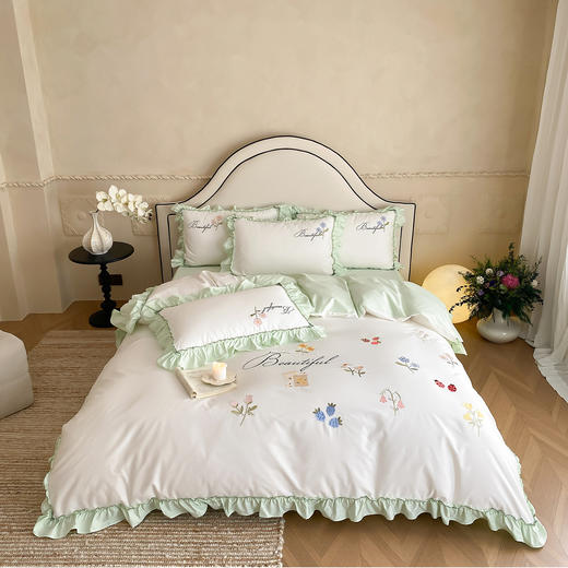自然醒亲肤全棉水洗棉刺绣四件套-繁花似锦AN 商品图1