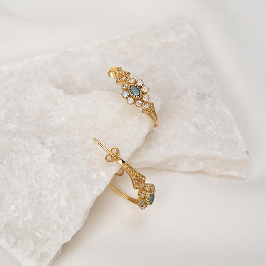 北京仓｜Dorothee sausset-ANNE EARINGS 5-弯月 伦敦蓝 耳环［法国设计师］ 商品图2