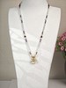 MELI&MOLI| 白水晶小号福袋镶莲花吊坠沉香珠点缀珠串项链 商品缩略图0
