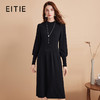 EITIE爱特爱冬季新款100%绵羊毛时尚气质收腰显瘦长袖针织连衣裙7601307 商品缩略图0
