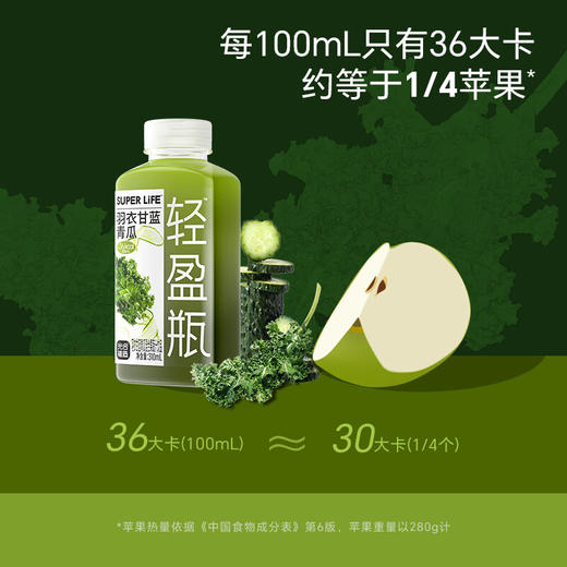 【分仓直发包邮】光合植造 SUPER LIFE轻盈瓶羽衣甘蓝青瓜混合果蔬汁饮品310ml*8瓶/盒 商品图2
