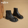 Safiya/索菲娅2025英伦风羊皮粗跟厚底后拉链圆头休闲百搭踝靴SFD4116003/SFD4118003 商品缩略图1