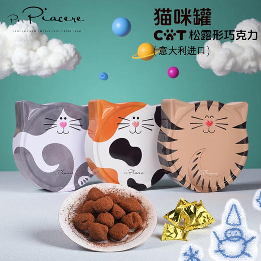 卡卡尼松露形巧克力制品100g/045554 小猫造型黑巧克力伴手礼盒 商品图0