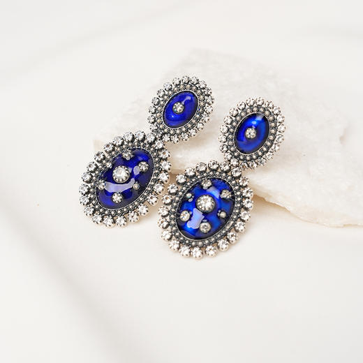 北京仓｜Dorothee sausset-VOLGA EARRINGS 1-蓝色 托帕石 耳环［法国设计师］ 商品图1
