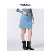 维修下架-VIMAGE纬漫纪水蓝色小A字时尚减龄短款半裙V2406117 商品缩略图2
