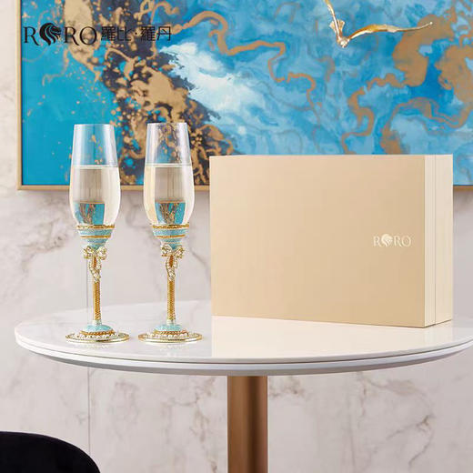 E-LB-R9224J  罗比罗丹  珍爱一生香槟对杯（7.5*7.5*24） 商品图1