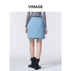 维修下架-VIMAGE纬漫纪水蓝色小A字时尚减龄短款半裙V2406117 商品缩略图4