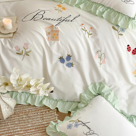 自然醒亲肤全棉水洗棉刺绣四件套-繁花似锦AN 商品图13