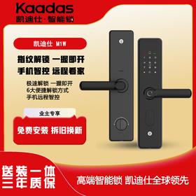 【四川】凯迪仕（KAADAS）智能锁M1W 指纹锁家用防盗门锁 电子密码锁 远程智控智能门锁 C级锁芯 星空灰 M1W