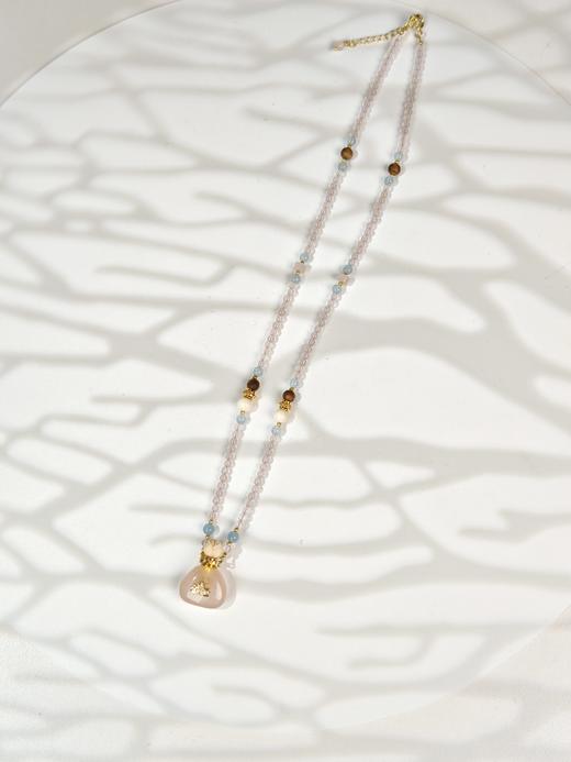 MELI&MOLI| 芙蓉石小号福袋镶莲花吊坠沉香珠点缀珠串项链 商品图3