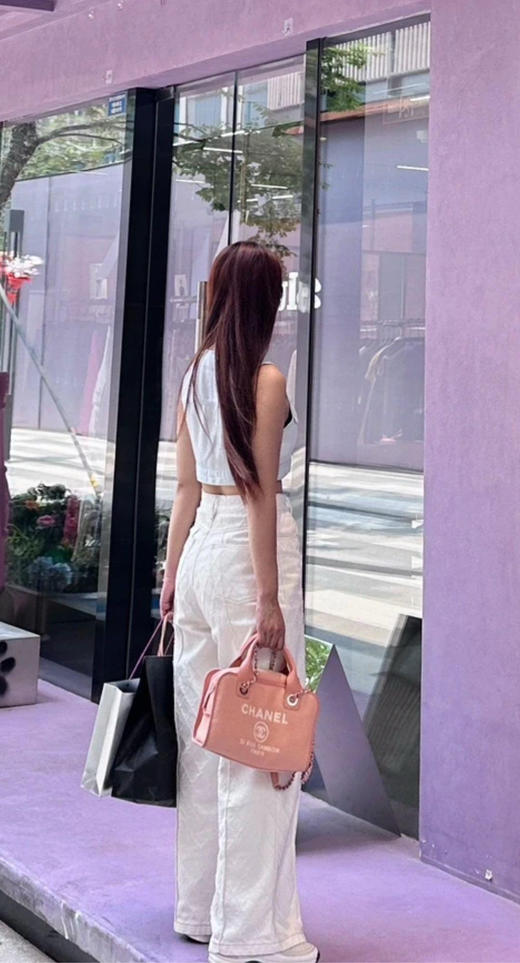 Chanel 22C 保龄球 粉色 帆布 小号 沙滩包 商品图2