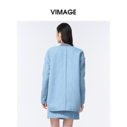 维修下架-VIMAGE纬漫纪内外可两穿休闲减龄时尚冬季新款保暖外套V2403114 商品图4