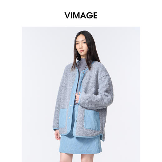 维修下架-VIMAGE纬漫纪内外可两穿休闲减龄时尚冬季新款保暖外套V2403114 商品图3
