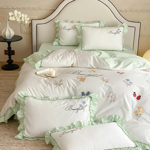 自然醒亲肤全棉水洗棉刺绣四件套-繁花似锦AN 商品图12