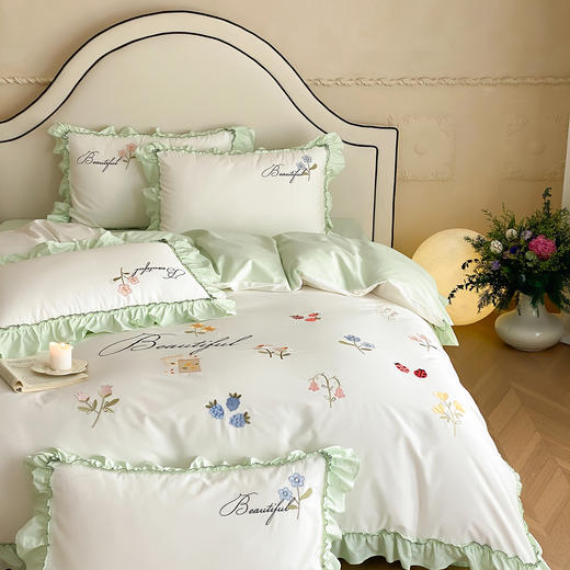 自然醒亲肤全棉水洗棉刺绣四件套-繁花似锦AN 商品图7