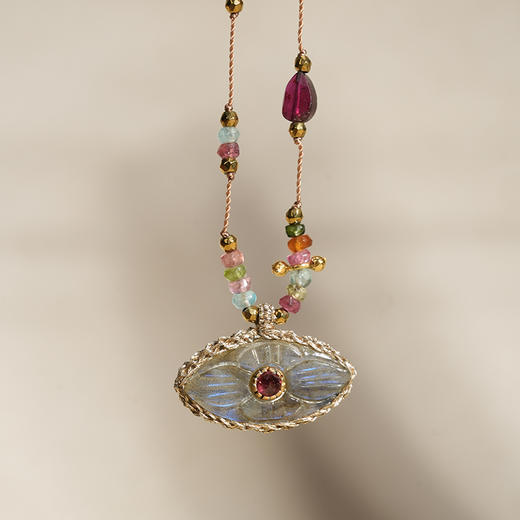 北京仓｜ROOM SERVICE-IRIS-拉长石 眼睛形 吊坠 项链［法国设计师］ 商品图0