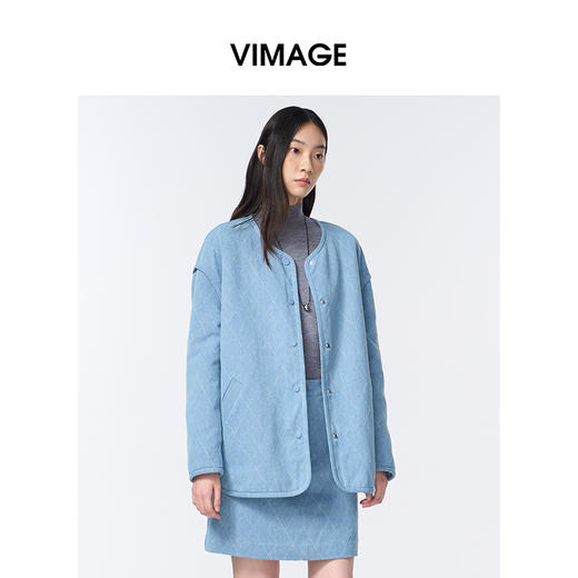 维修下架-VIMAGE纬漫纪内外可两穿休闲减龄时尚冬季新款保暖外套V2403114 商品图2