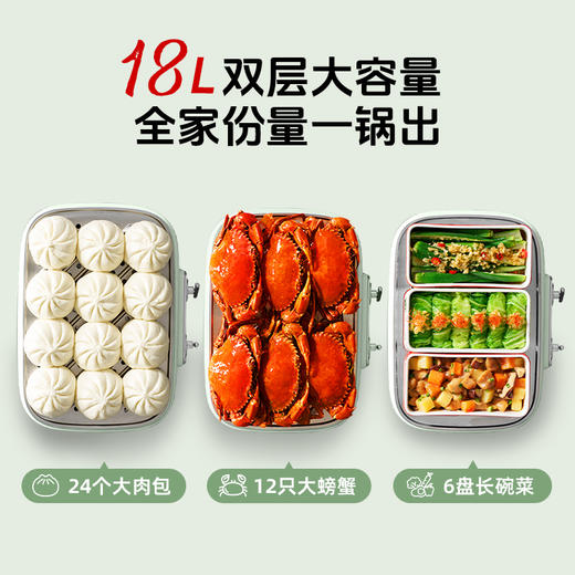 大宇多功能蒸煮炖一体三层可拆洗304不锈钢18L 电蒸锅S30 商品图5