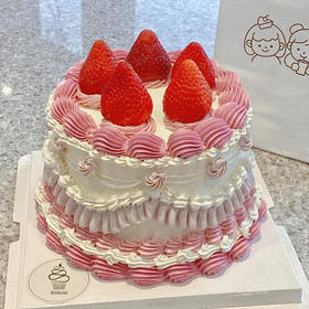 【复古莓果】草莓鲜果-草莓生日蛋糕