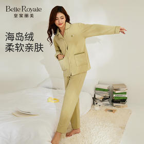 皇家丽美女士海岛绒睡衣套装 双面海岛绒柔软亲肤 宽松版型带弹力释放肌肤压力家居服JJT25624