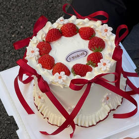 【丝绒莓梦】草莓鲜果-草莓生日蛋糕