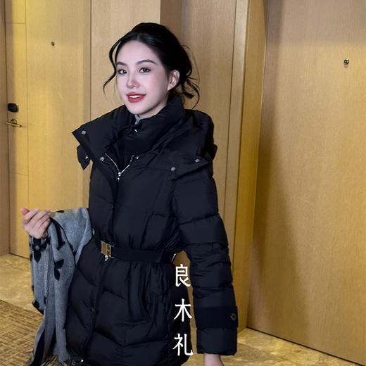 【特价不退换】【预售7天】良木礼中长款鹅绒服（腰带）（D25103909） 商品图7