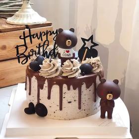 【奥利奥布朗熊】奥利奥咸奶油蛋糕-创意蛋糕