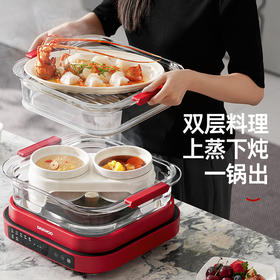 大宇多功能一体大功率不粘料理电蒸锅 一体双1